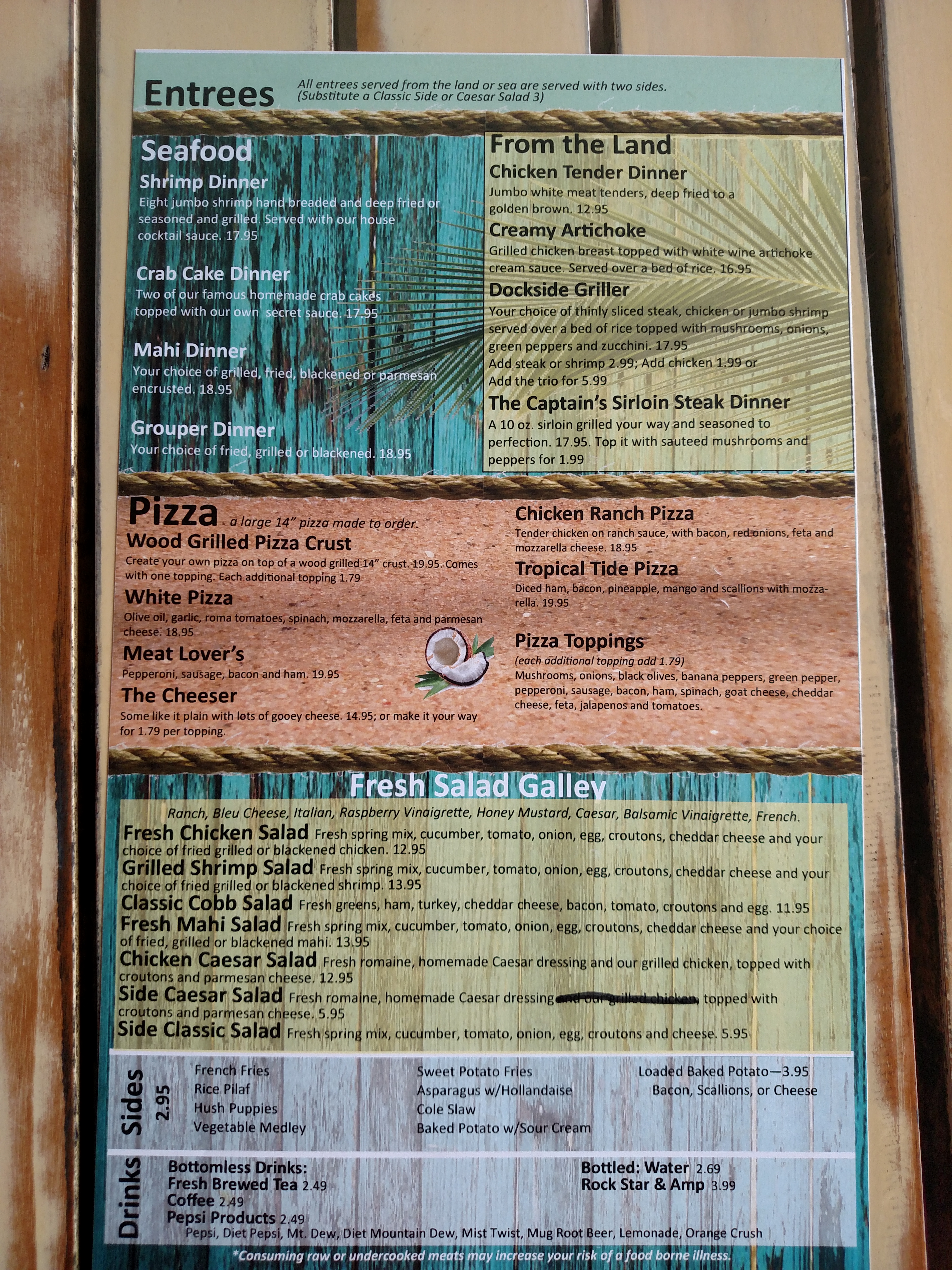 Food Menu Back