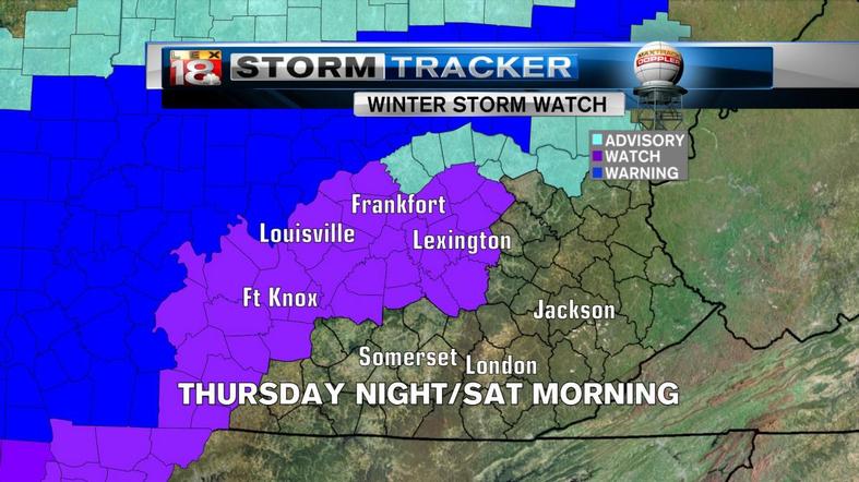 1 hour 2 minutes ago<br /><br />Ohio Valley Winter Storm<br /><br />Winter weather is on the way but we'll be soggy before we get there- expect widespread soaking rain Thursday with isolated t-storms and bursts of heavy rain possible. Highs will stay in the low 60s early on but fall into the 50s later in the day and bottom out in the mid to upper 30s tonight with a cold rain continuing into Friday morning. A flood watch is in effect for southeastern counties with 2-4" of rain possible through Saturday morning. On top of that we have a winter storm watch in effect for Bluegrass counties north to Cincinnati and into western Kentucky. We are about to receive a glancing blow from a storm that will likely hammer states just across our northern border and even into western Kentucky. As arctic air pushes in Friday we will drop to freezing in the afternoon and below it later Friday evening. The rain will change to a mix (sleet &amp; freezing rain) with a few hours of light ice changing to a quick shot of snow as the moisture departs Friday night. Ice &amp; snow accumulation should stay in the 1-2" range with much higher totals closer to the Ohio River and over the border. Roads could be slick and treacherous especially into western Kentucky, southern Indiana and Ohio where the highest ice &amp; snow accumulation is expected (3-6"). After a cold, dry and quiet Saturday with highs in the upper 20s to around freezing south we'll brace for the next round. We'll see a little snow but freezing rain looks to be the main winter weather player Sunday morning with a transition to a mix and eventual cold rain Sunday afternoon with highs in the upper 30s. Additional and more significant ice accumulation is possible late in the weekend, especially early Sunday morning